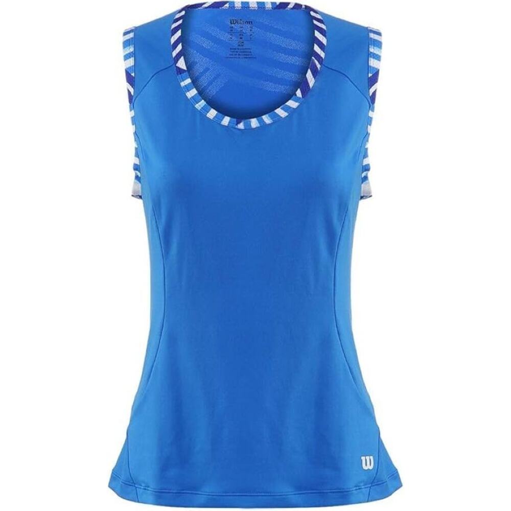 Wilson Women’s SP Tulip Tennis Tank Top XS Neptune Blue Athletic Activewear New